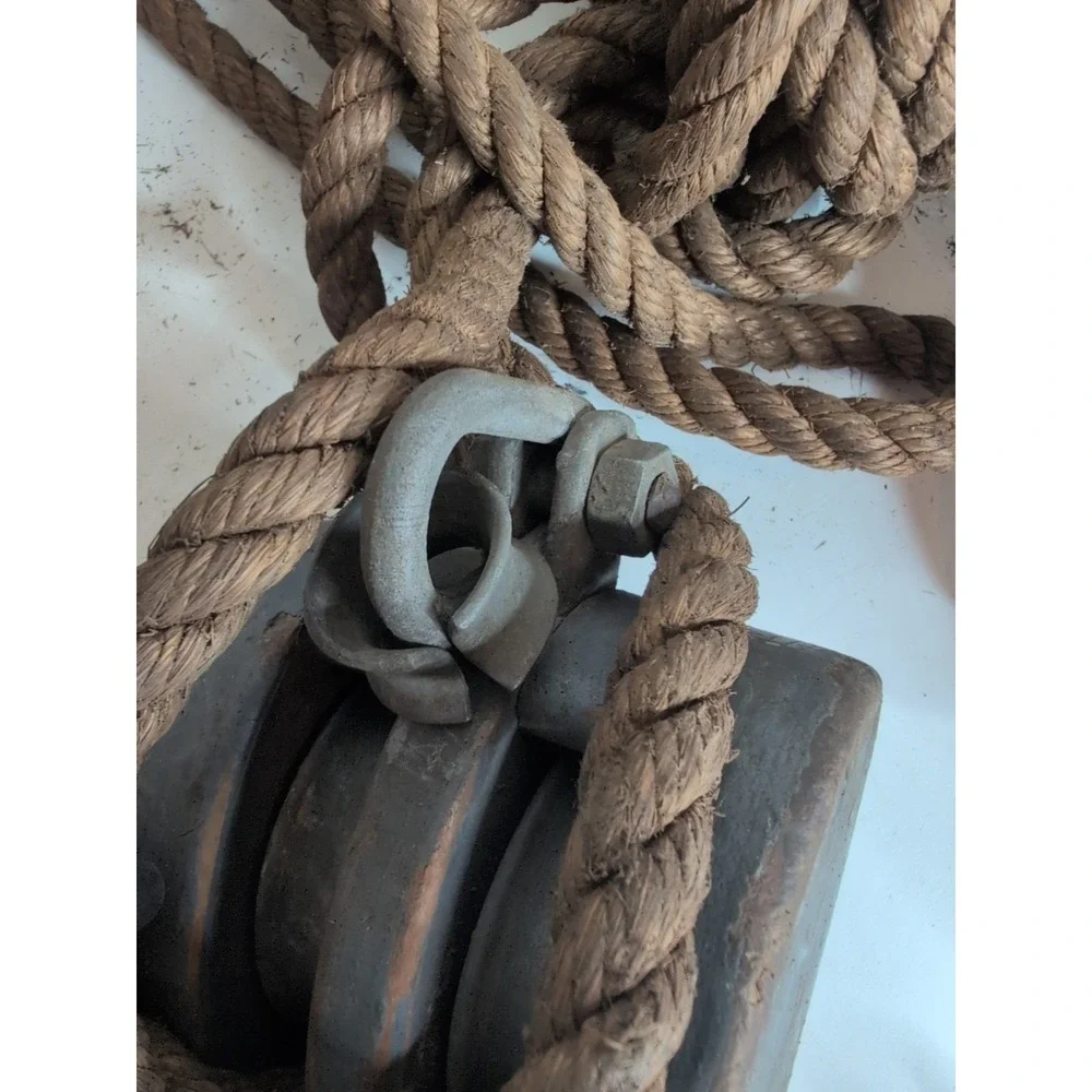 Two Large Vintage Pulleys With Large 7
